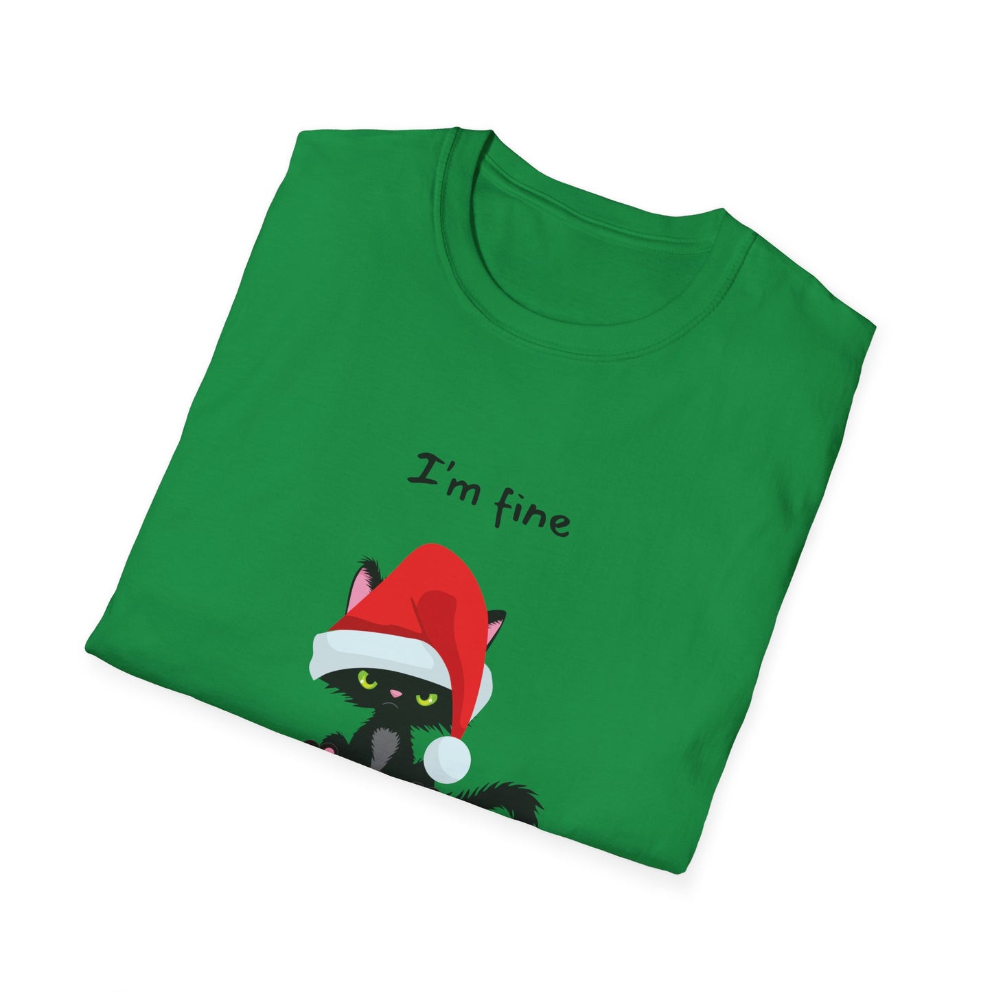 I'm Fine Christmas Cat Tee