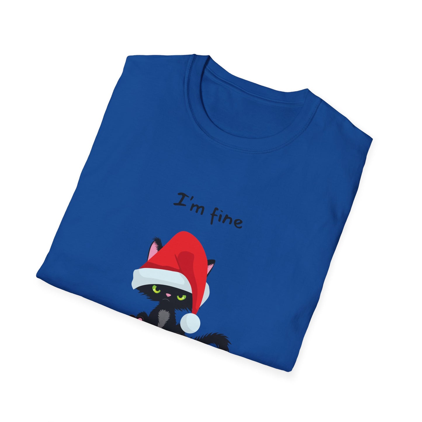 I'm Fine Christmas Cat Tee