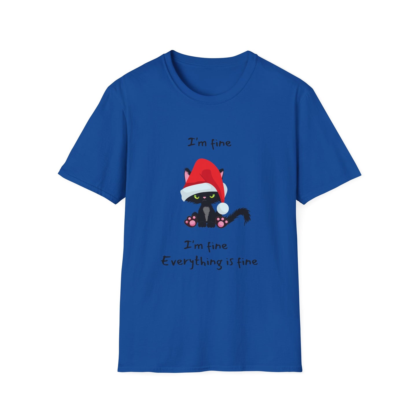 I'm Fine Christmas Cat Tee